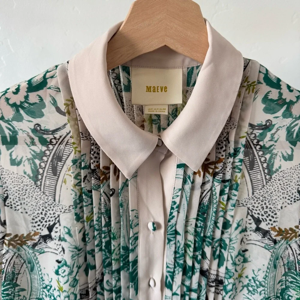 Anthropologie Maeve Ria Dropwaist Shirtdress Women’s 0 - Picture 4 of 6